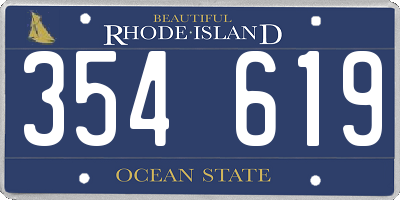 RI license plate 354619