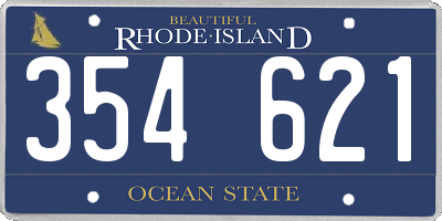 RI license plate 354621