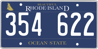 RI license plate 354622