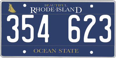 RI license plate 354623