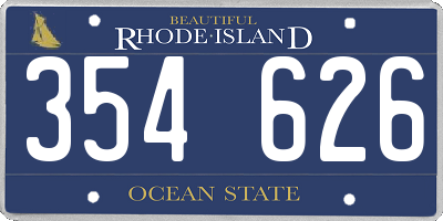 RI license plate 354626