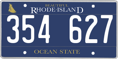 RI license plate 354627