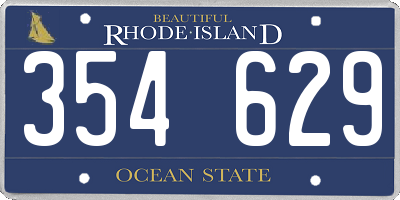 RI license plate 354629