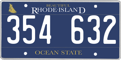 RI license plate 354632