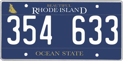 RI license plate 354633