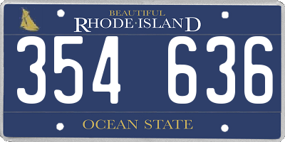 RI license plate 354636