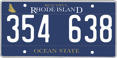 RI license plate 354638
