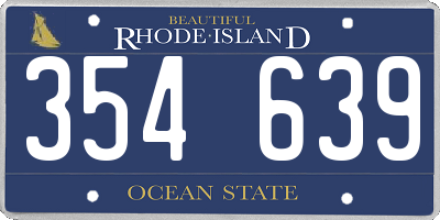 RI license plate 354639