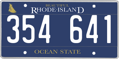 RI license plate 354641