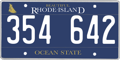 RI license plate 354642