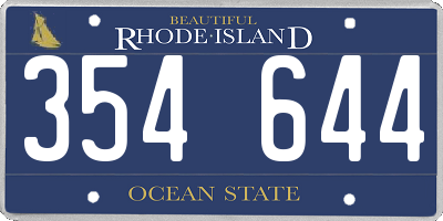 RI license plate 354644