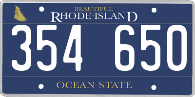 RI license plate 354650