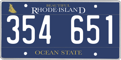 RI license plate 354651