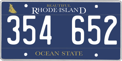 RI license plate 354652