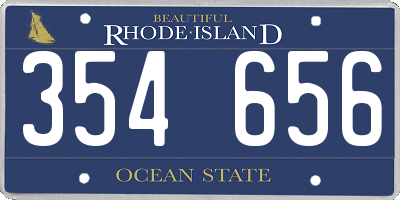 RI license plate 354656