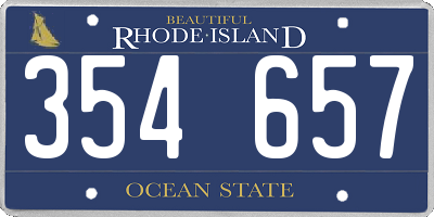 RI license plate 354657