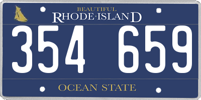 RI license plate 354659