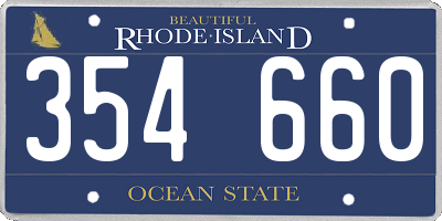 RI license plate 354660