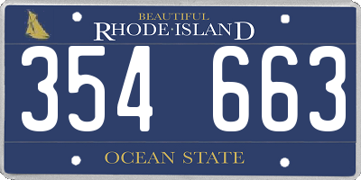RI license plate 354663