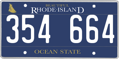 RI license plate 354664