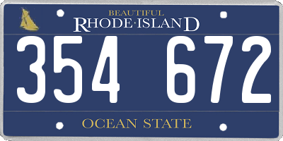 RI license plate 354672