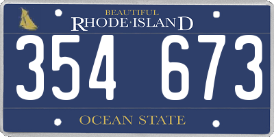 RI license plate 354673
