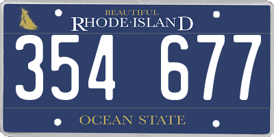 RI license plate 354677