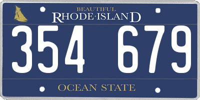 RI license plate 354679