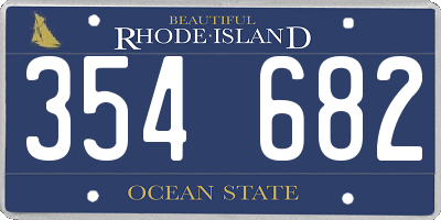 RI license plate 354682