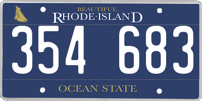 RI license plate 354683