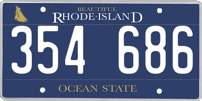 RI license plate 354686