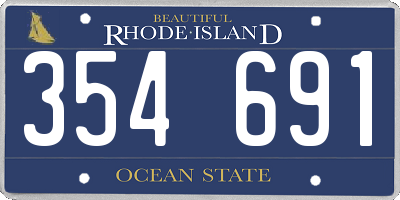 RI license plate 354691