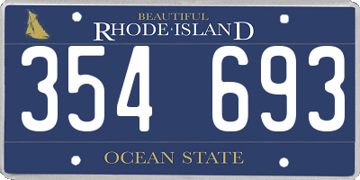 RI license plate 354693