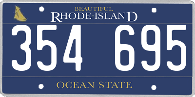 RI license plate 354695
