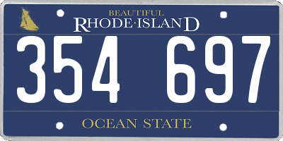 RI license plate 354697