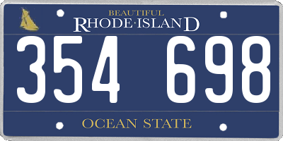 RI license plate 354698