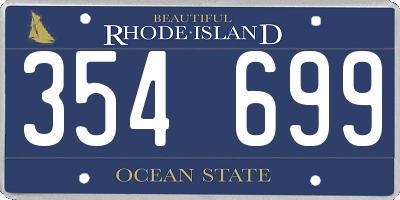 RI license plate 354699