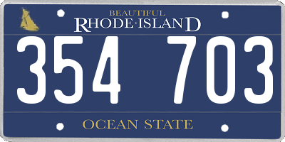 RI license plate 354703