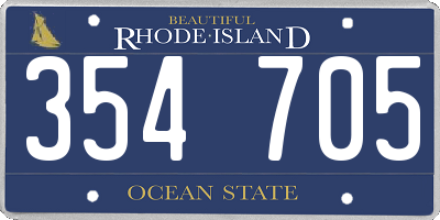 RI license plate 354705