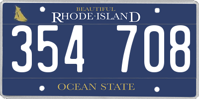 RI license plate 354708