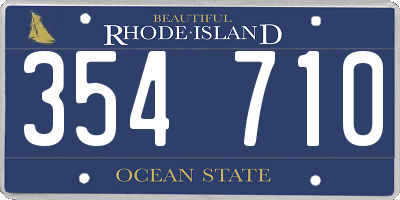 RI license plate 354710