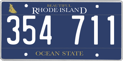 RI license plate 354711