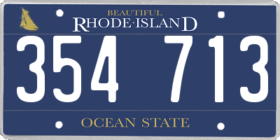 RI license plate 354713