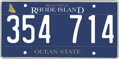 RI license plate 354714