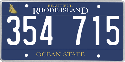 RI license plate 354715