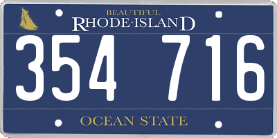 RI license plate 354716
