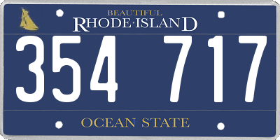 RI license plate 354717
