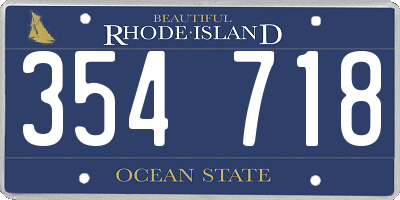 RI license plate 354718