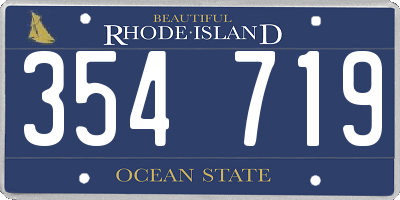 RI license plate 354719