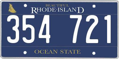 RI license plate 354721